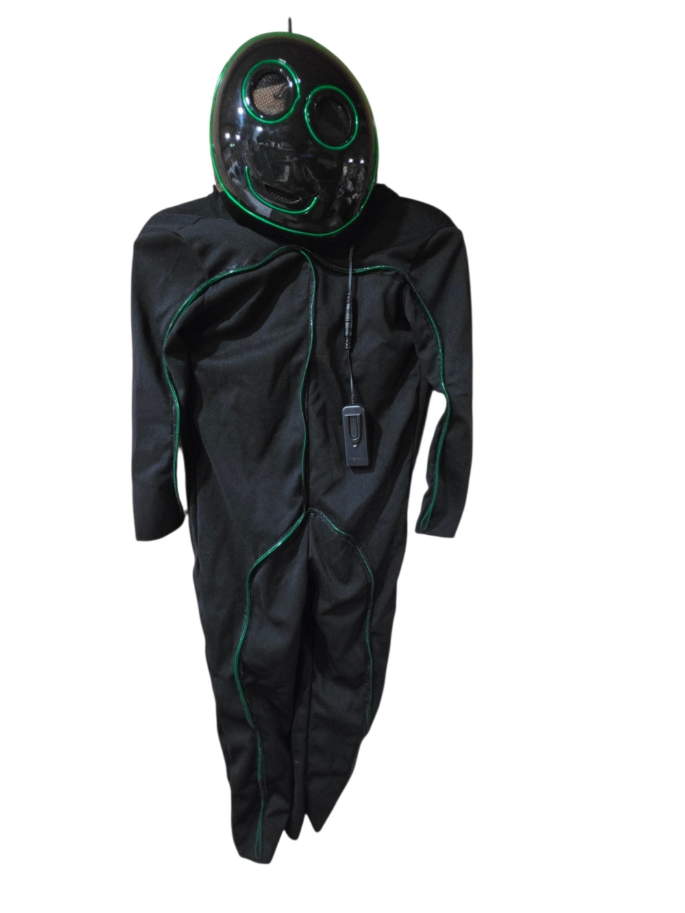 Spirit Halloween Light-Up Purge Costume Black Jumpsuit LED Mask Size Small